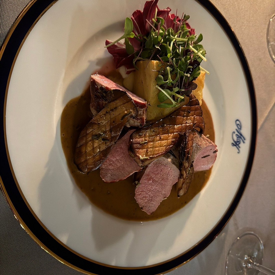 U Modré Kachničky (CZ) signature dishes Grilled Duck Foie Gras
Beer Braised Venison Goulash
Roasted Challans Duck Leg